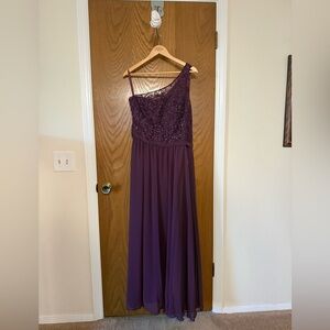 One-Shoulder Purple Dress